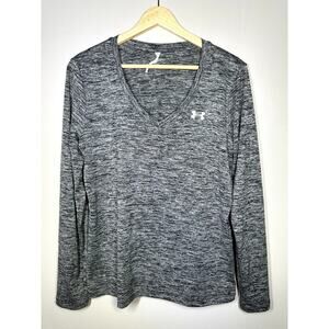 Womens Under Armour Heat Gear Long Sleeve Shirt, Grey, M